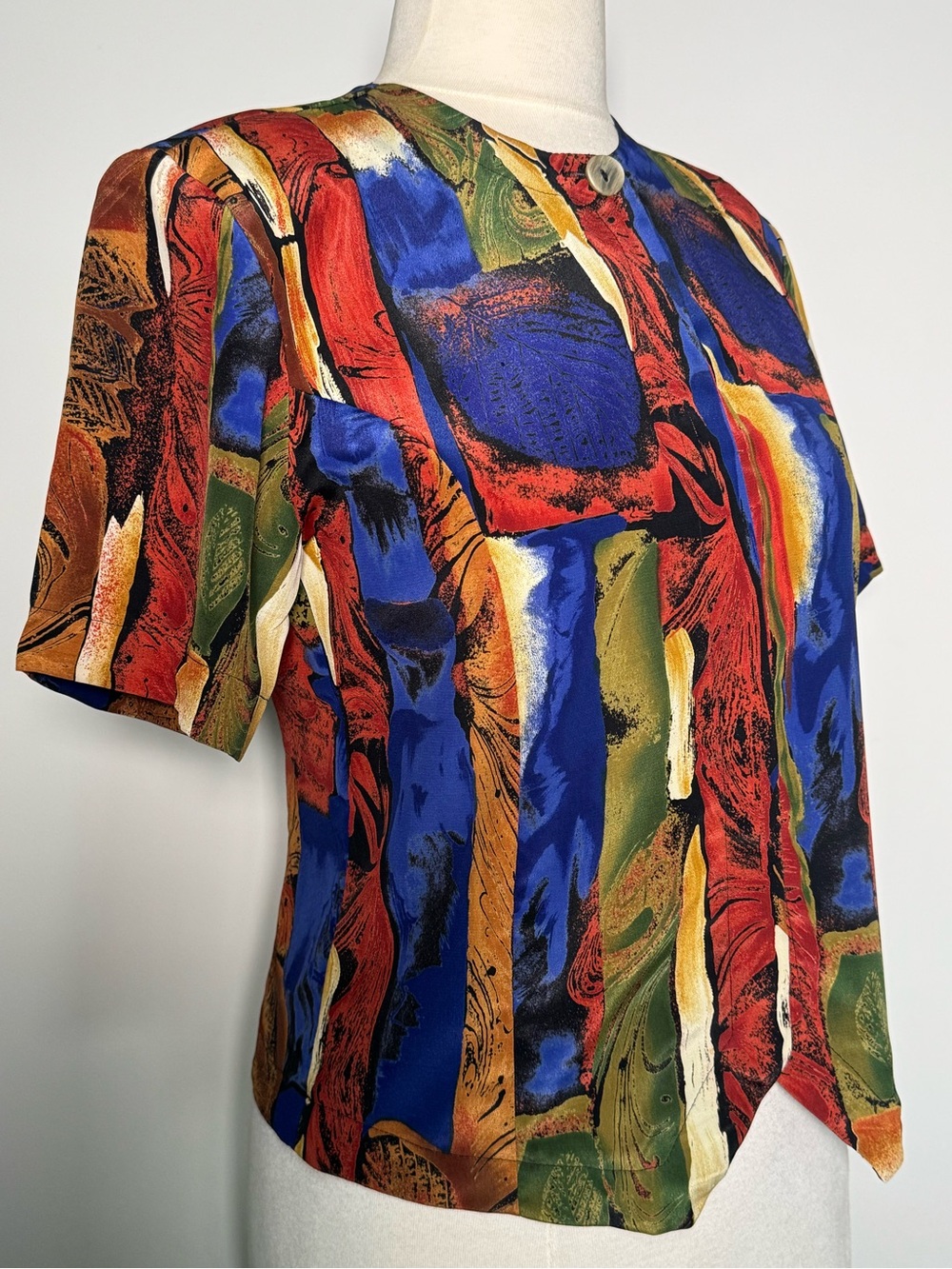 Vintage 1980s Abstract Multicolor Short-Sleeve Top Che Studio Retro LN